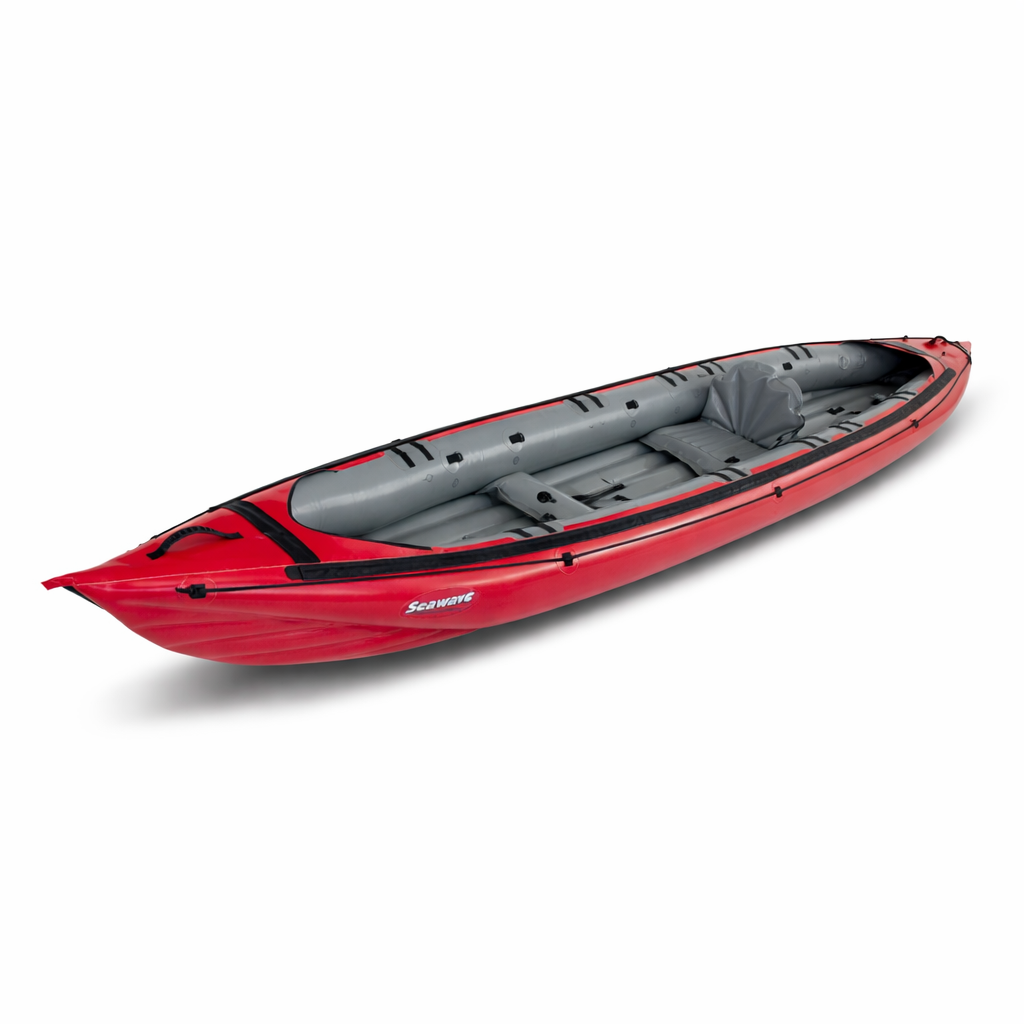 rotes SEAWAVE Gumotex-Schlauchboot mit einem Sitz