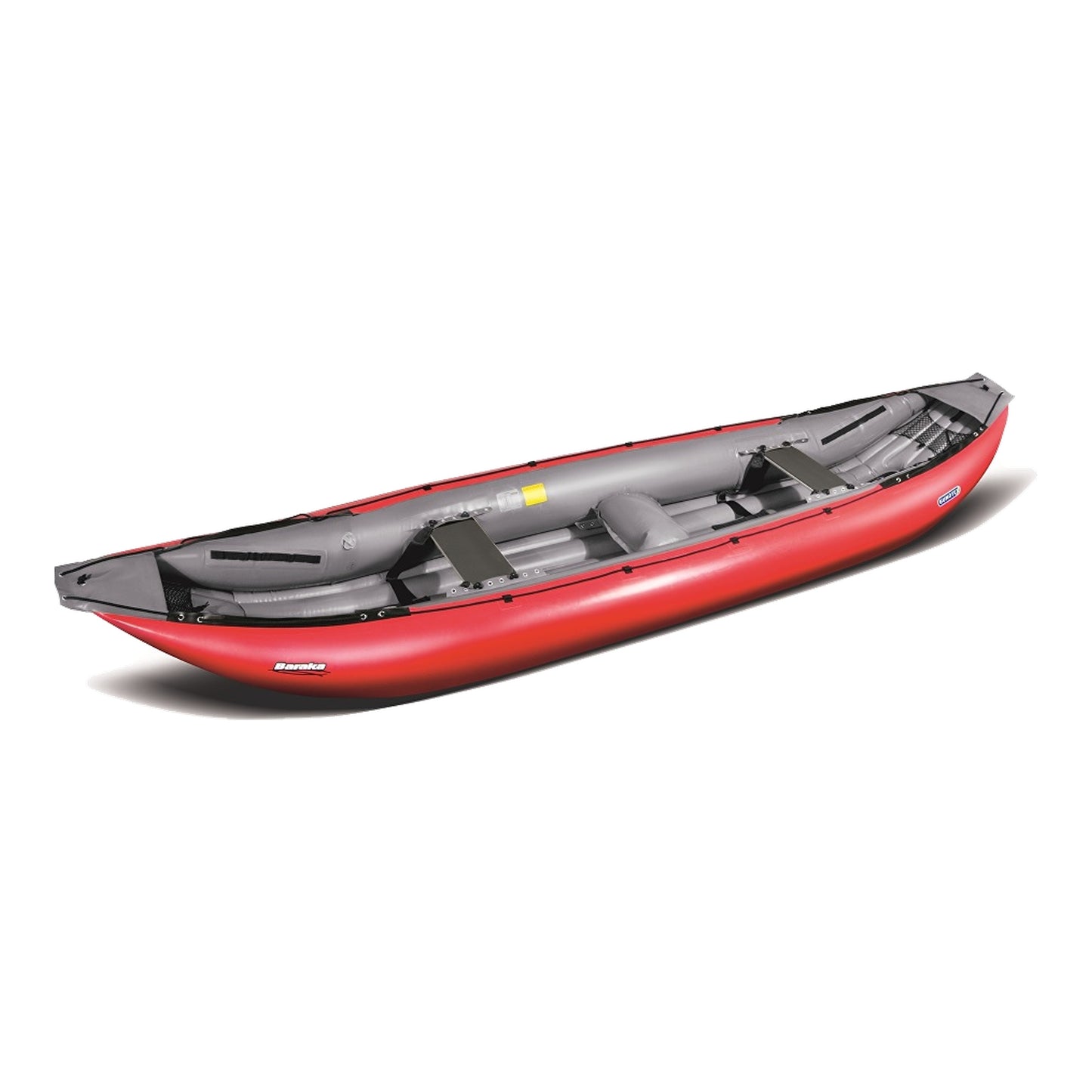 rotes BARAKA Gumotex-Schlauchboot mit zwei Sitzbrettern
