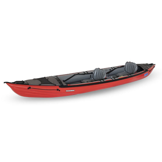 rotes SEASHINE Gumotex-Schlauchboot mit zwei Sitzen