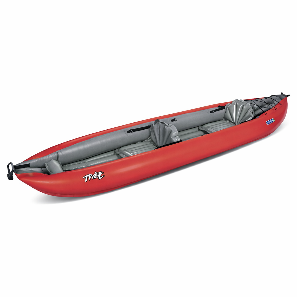 rotes TWIST-2/1 Gumotex-Schlauchboot mit zwei Sitzen